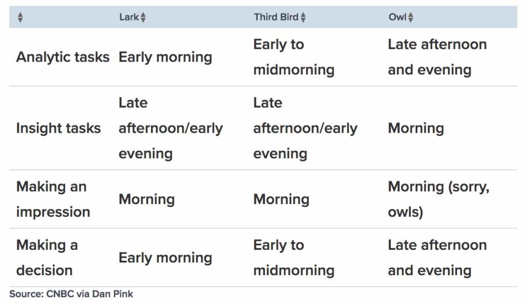 The best time of day according to your chronotype - Scott Liveng
